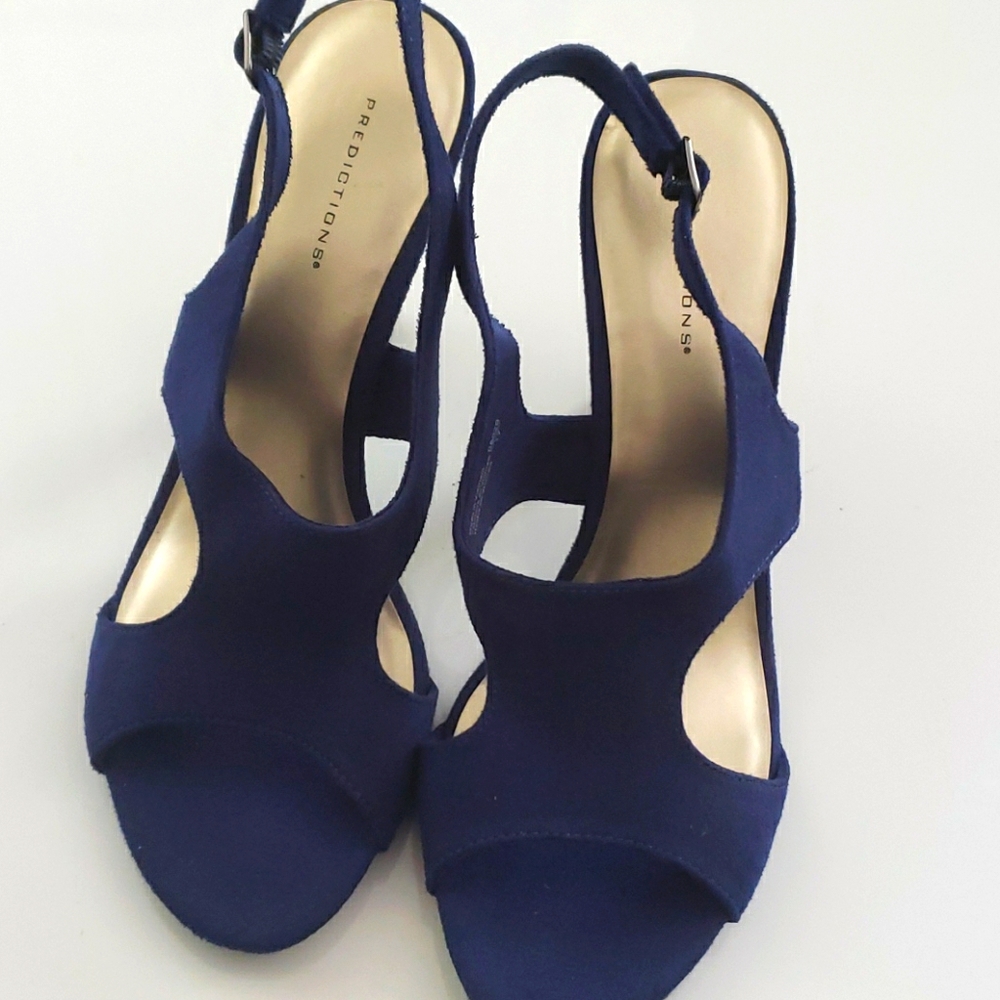 Predictions Teal Blue Summer Suede Look Heels